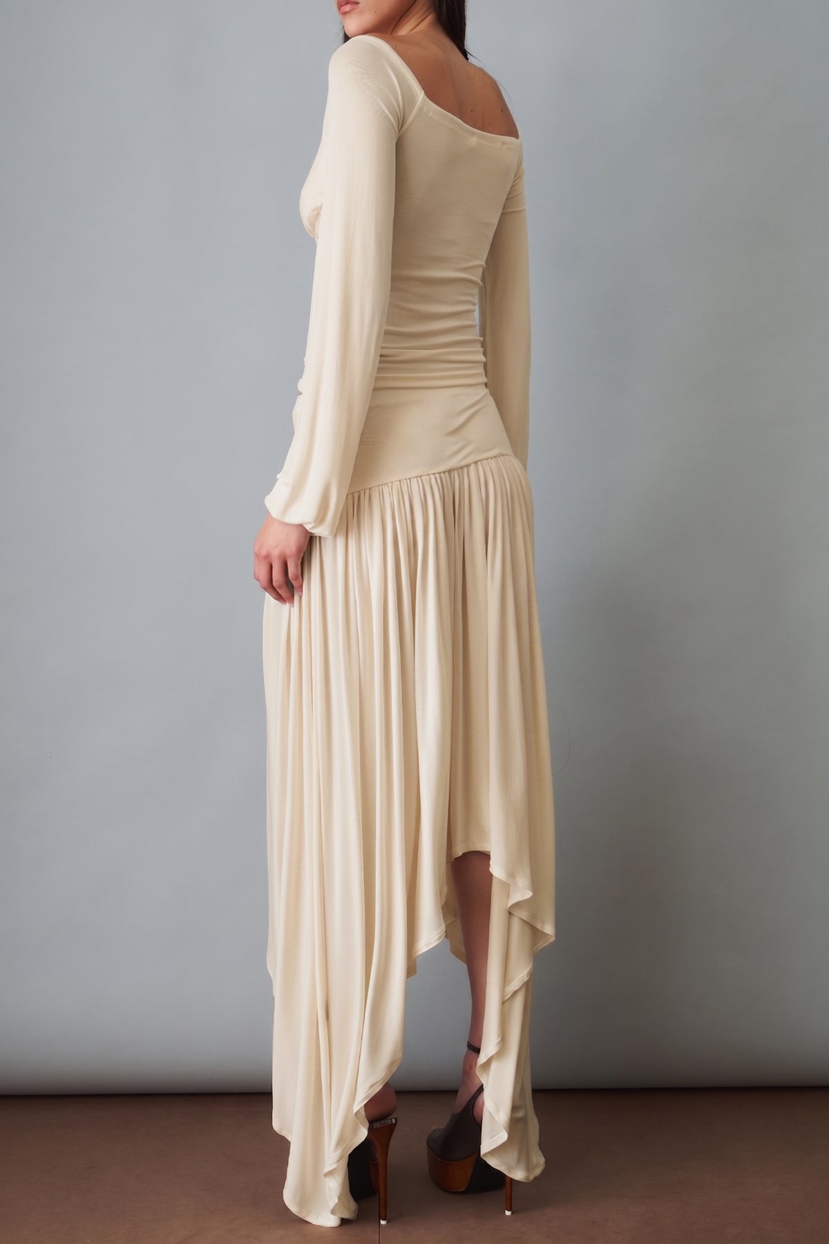 Off Shoulder Lace-Up Top & Mid Waist Midi Skirt Set