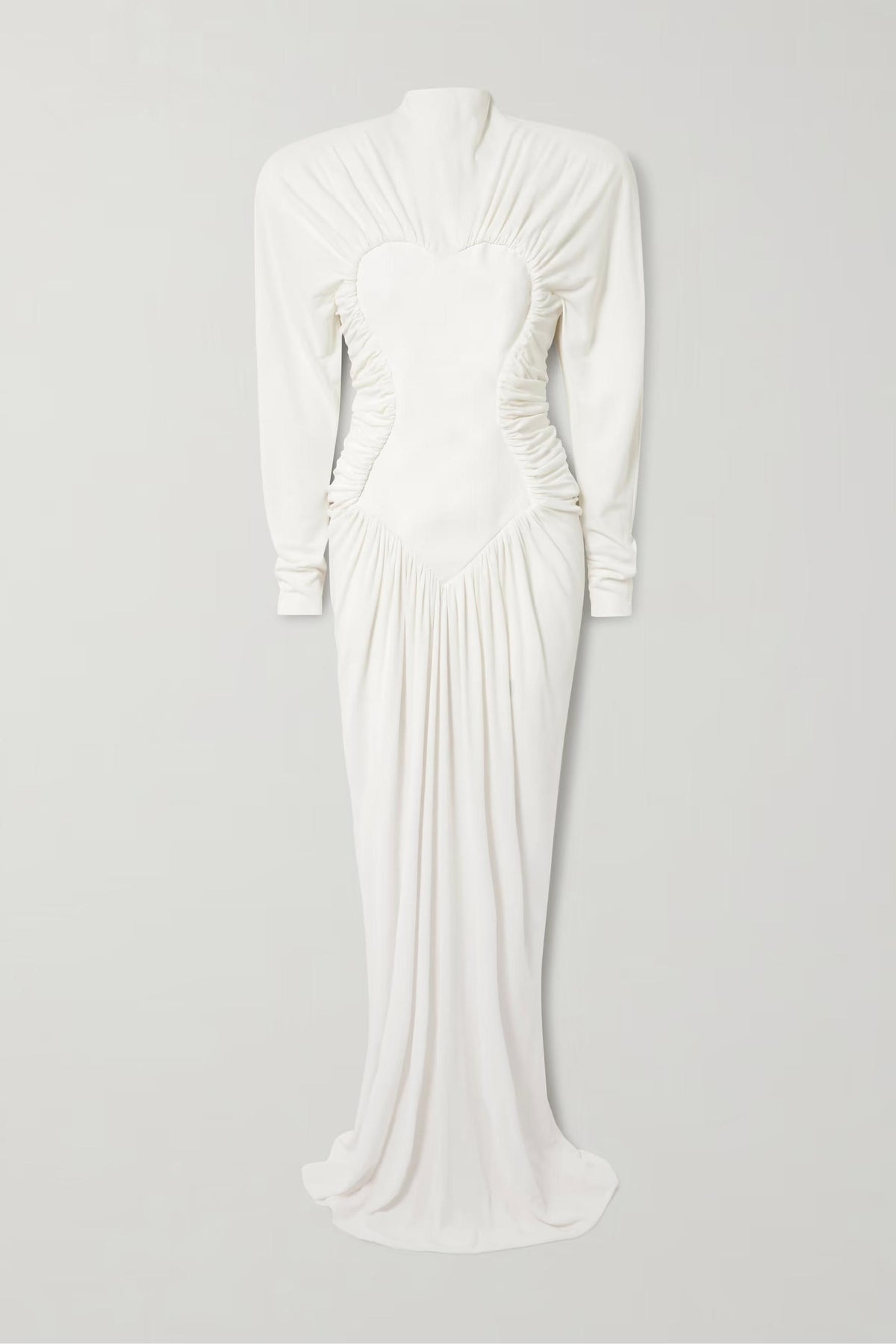 Jersey Gathering Long Sleeve Maxi Dress