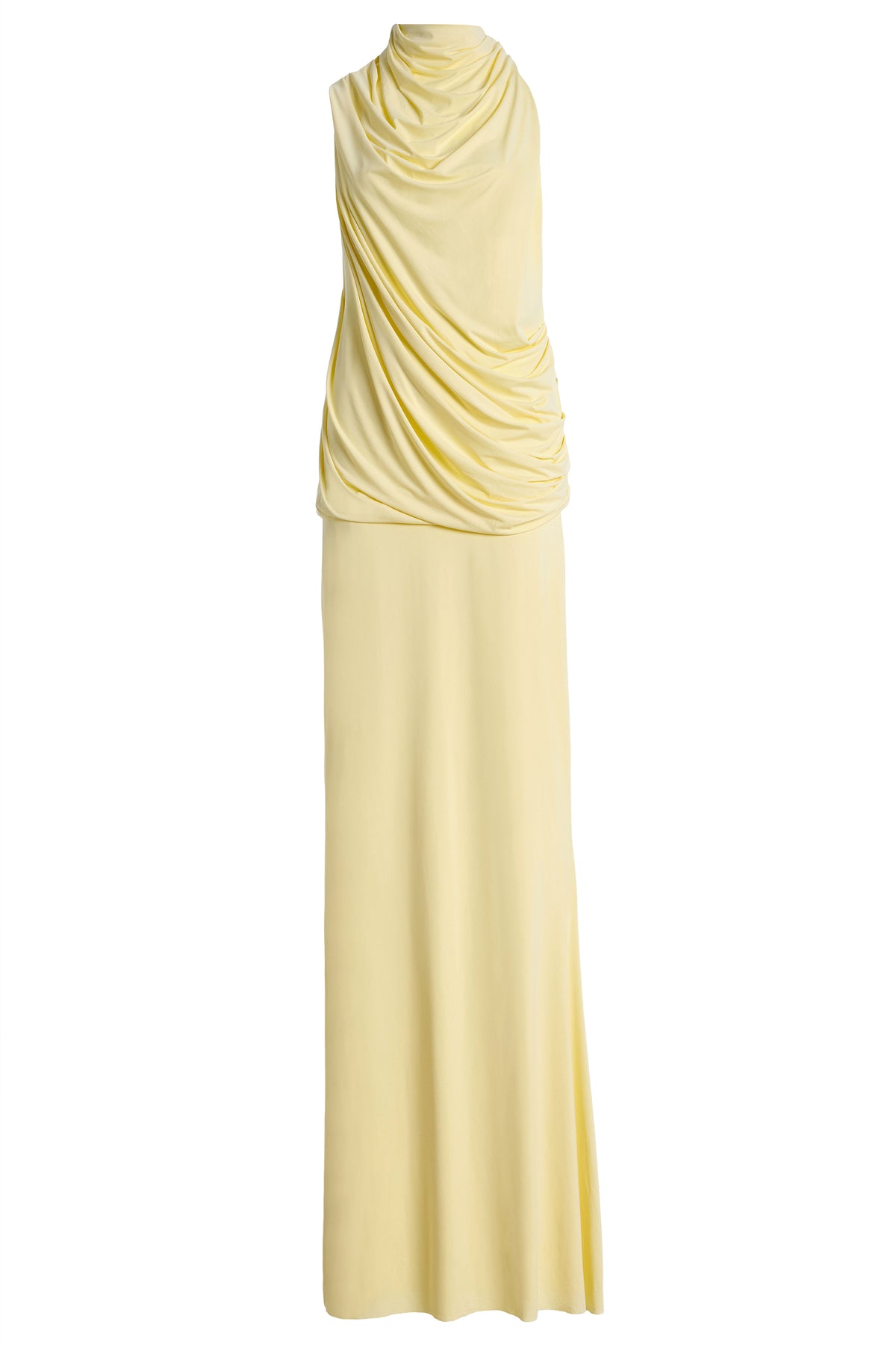 Solid Gathering Top & High Waist Maxi Skirt Set