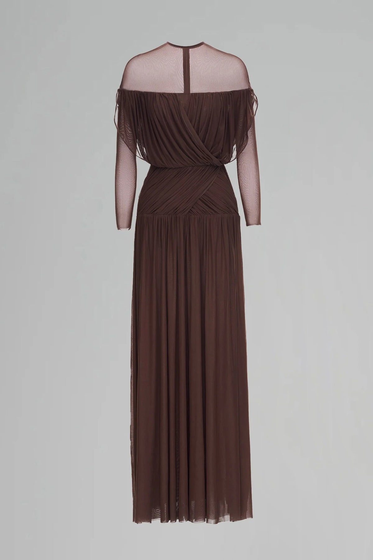 Twisted Ruched Long Sleeve Maxi Dress