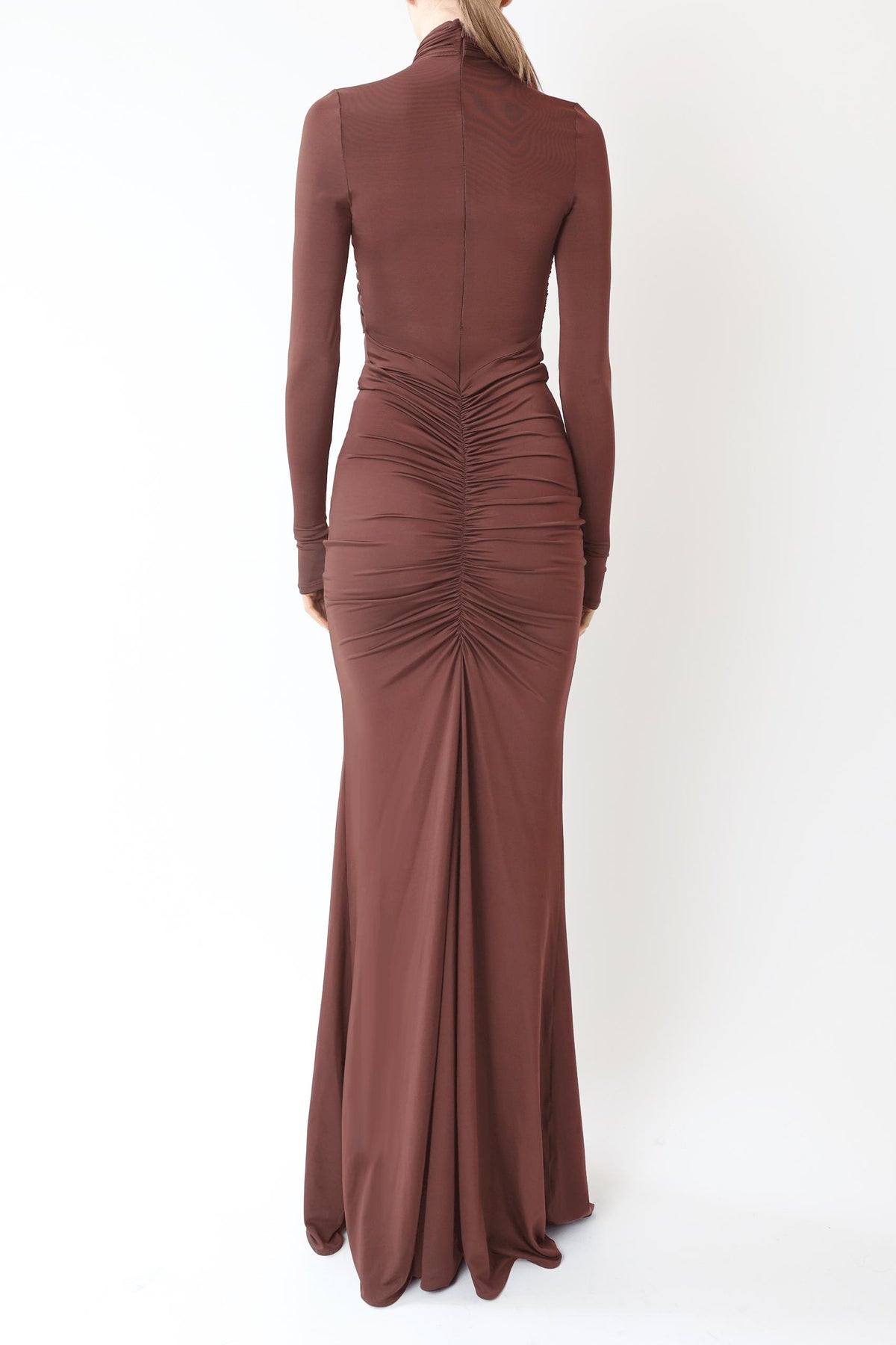 Jersey Halter Neck Gathering Maxi Dress