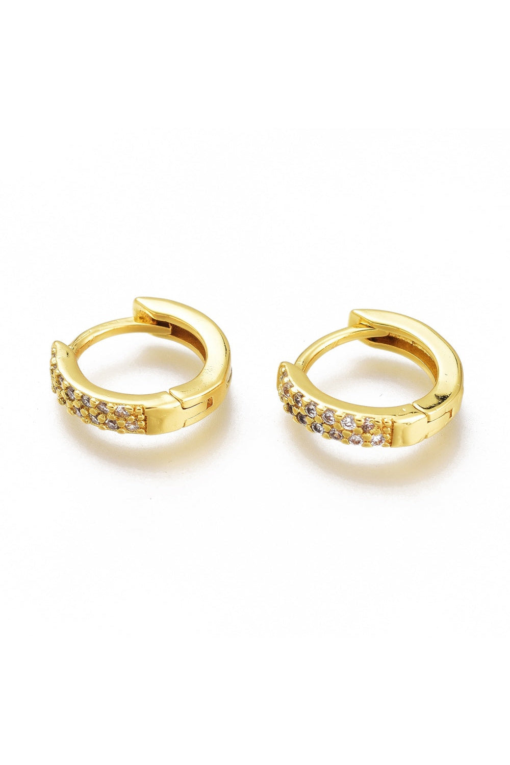Rhinestone Metal Round Earrings