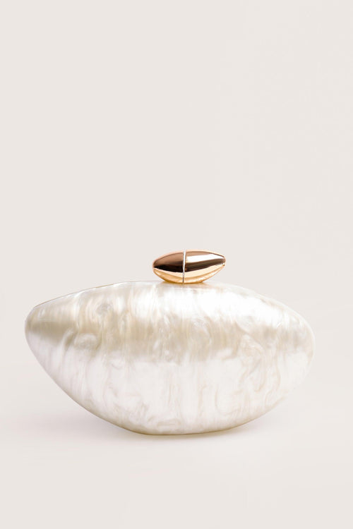 Acrylic Metal Button Clutch Bag