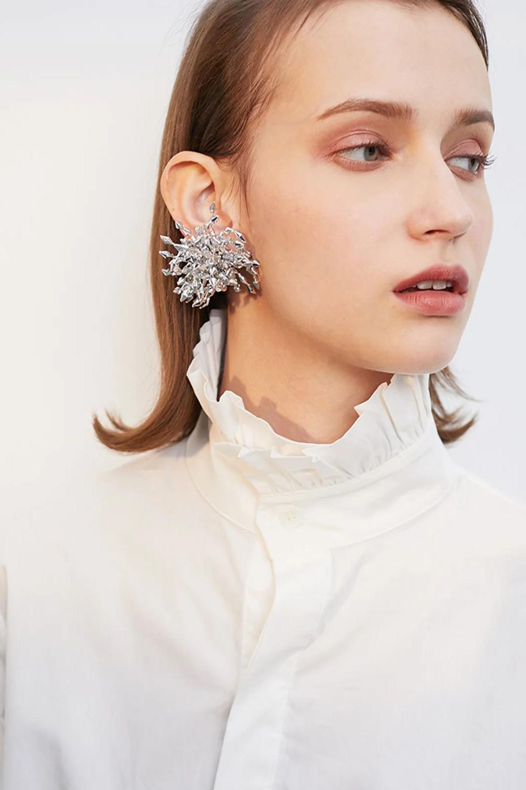 Crystal Cluster Statement Earrings