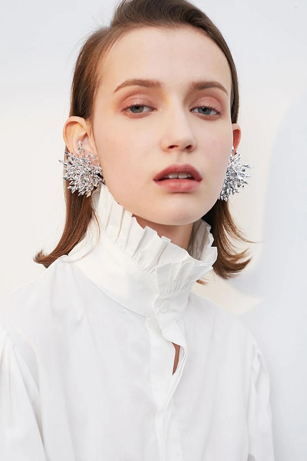 Crystal Cluster Statement Earrings