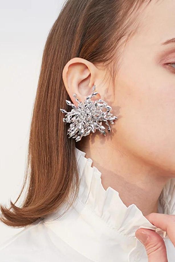 Crystal Cluster Statement Earrings