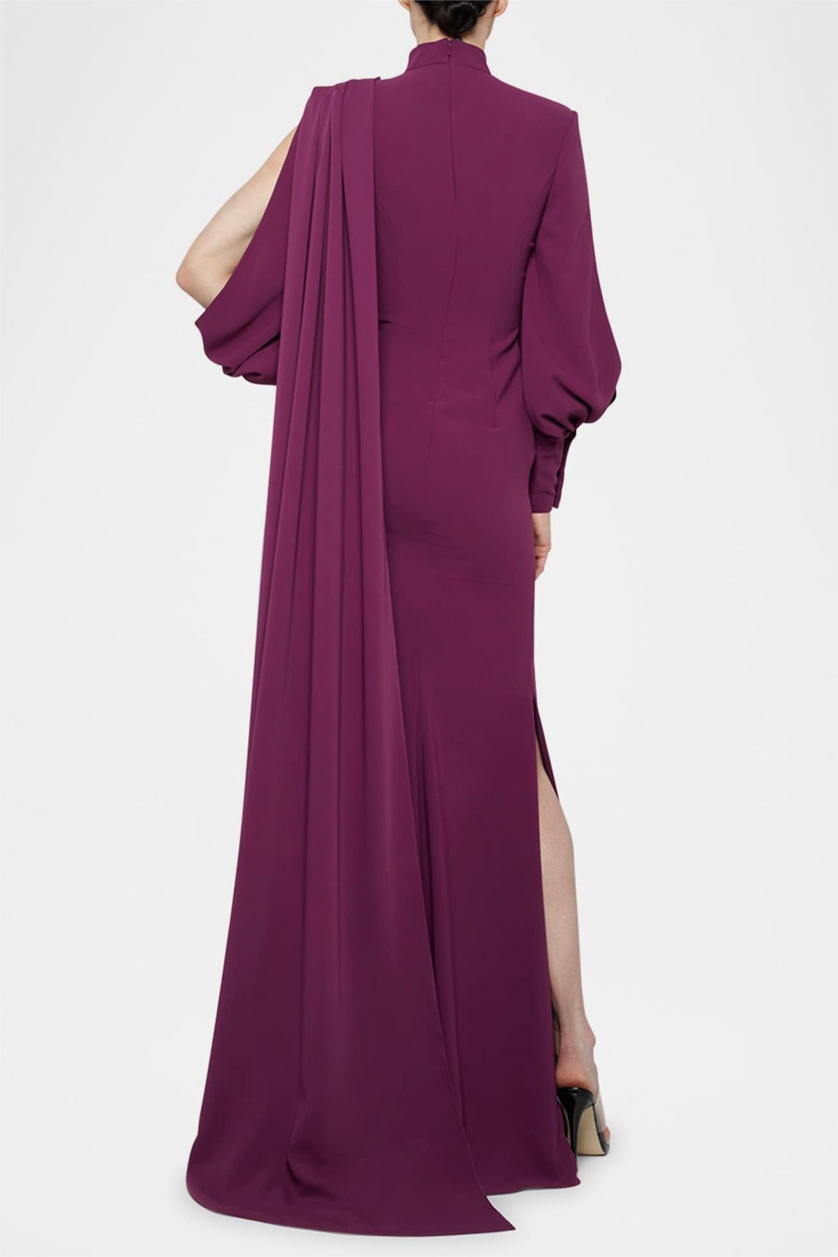 Solid Cut-Out Ruched Maxi Dress