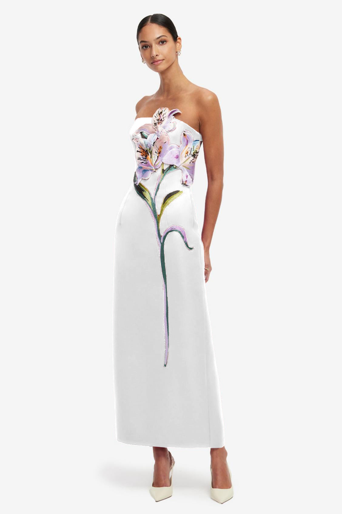Embroidered Off-Shoulder Midi Dress