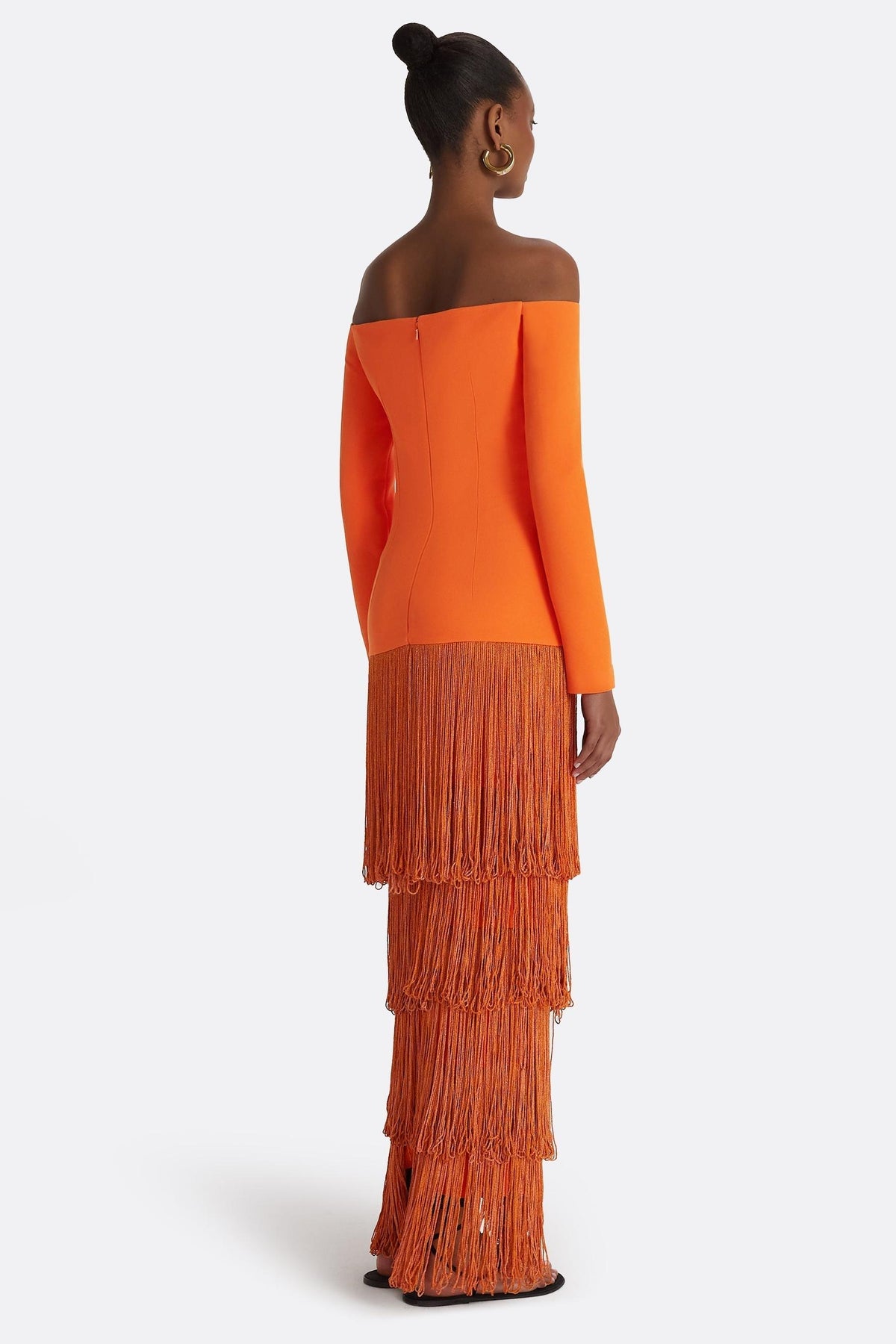 Tassel Off-Shoulder Maxi Dress