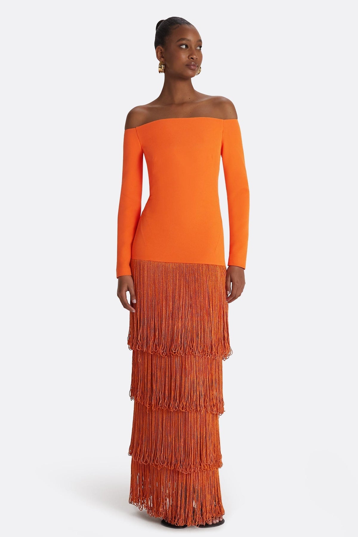 Tassel Off-Shoulder Maxi Dress