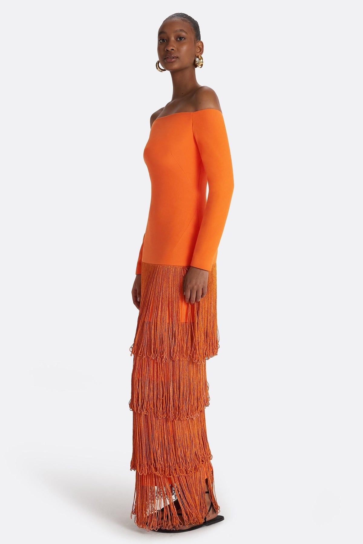 Tassel Off-Shoulder Maxi Dress