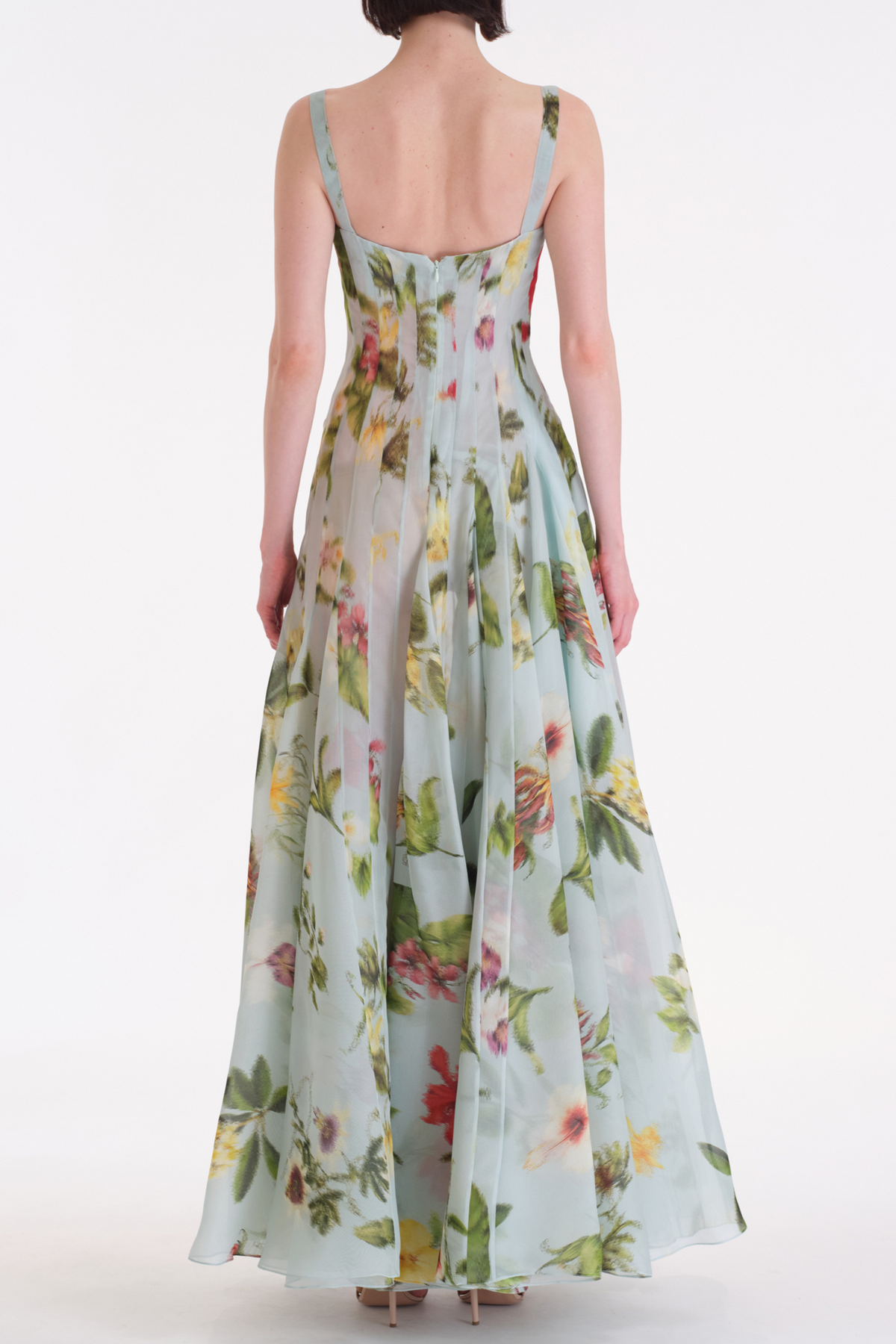 Floral Square Collar Slip Maxi Dress