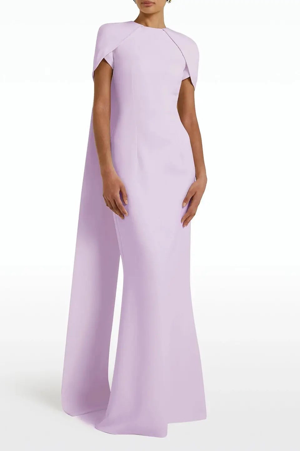 Capelet Sleeve Cape Gown Maxi Dress