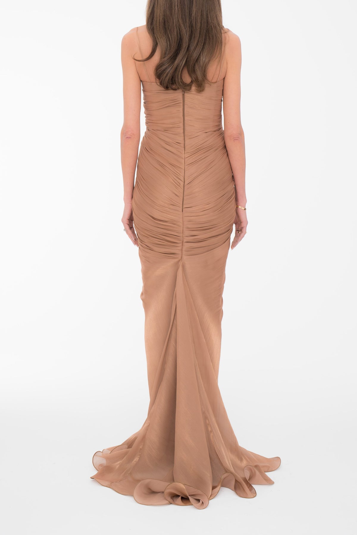 3D Flower Gathering Maxi Dress With Cape