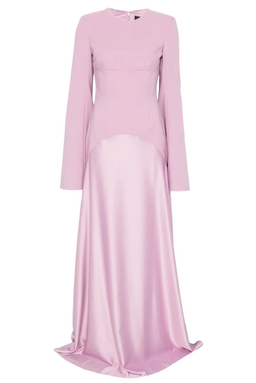 Satin Splicing Bell Sleeve Maxi Dress