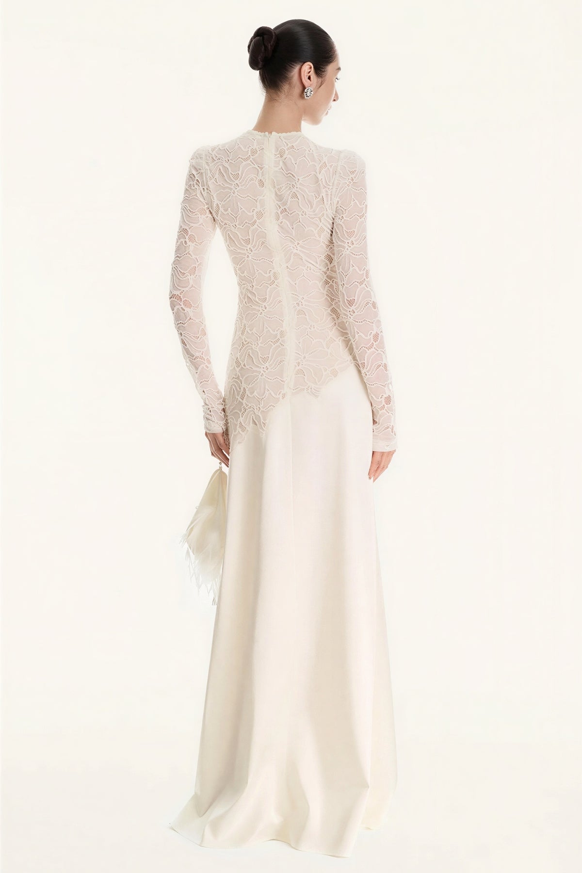 Lace Splicing Satin Maxi Dress With Cape