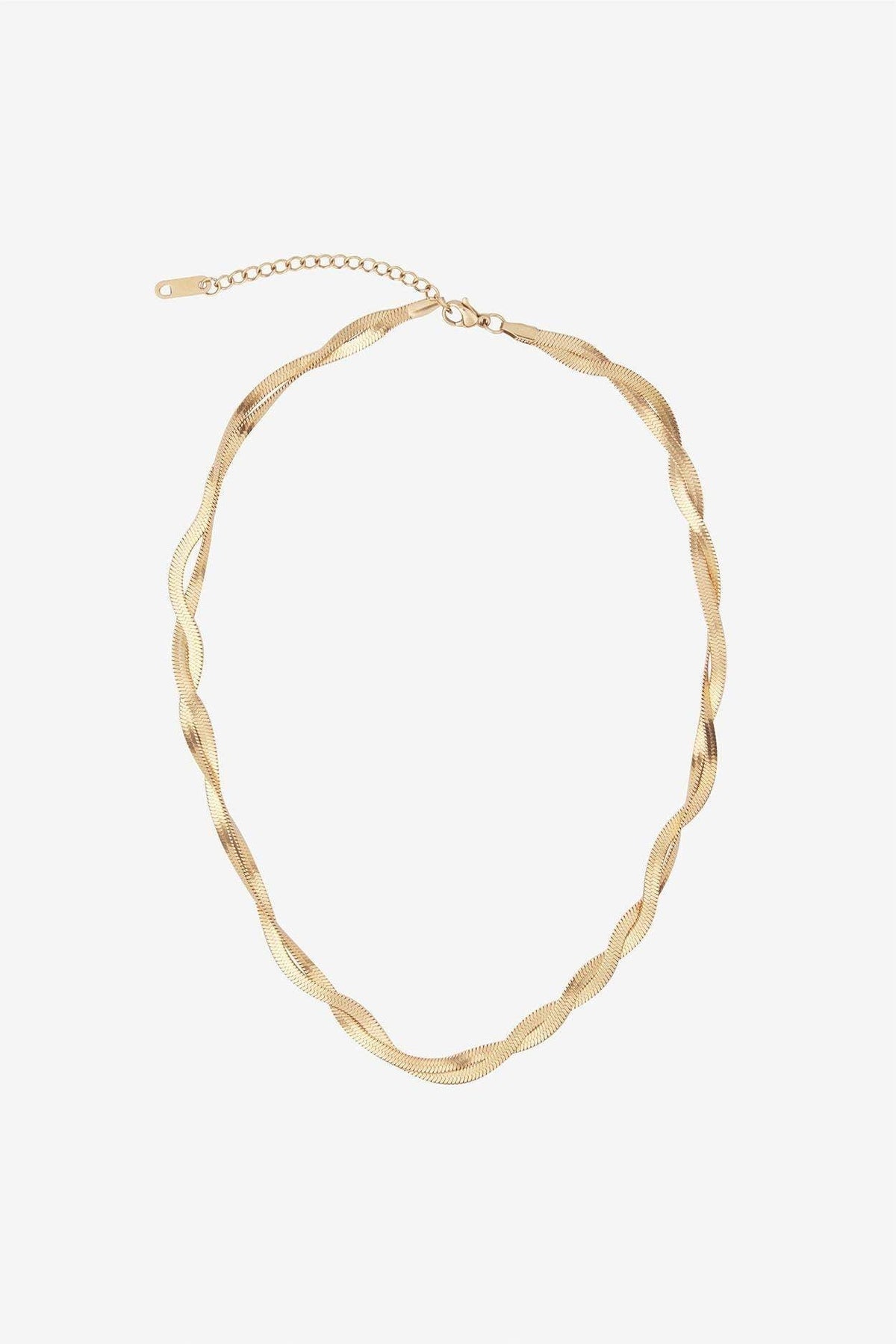Gold Tone Two Strand Cross Necklace