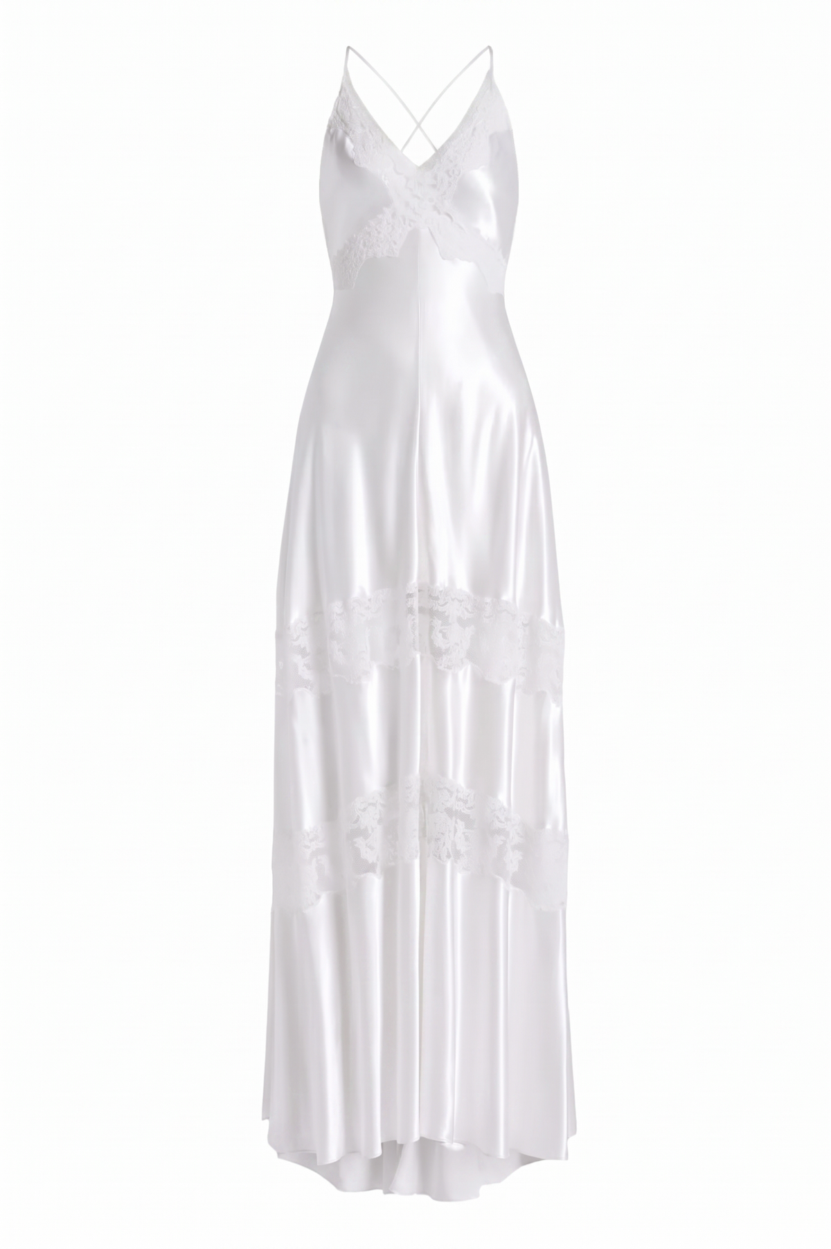 Lace Satin Sweetheart Neck Midi Dress
