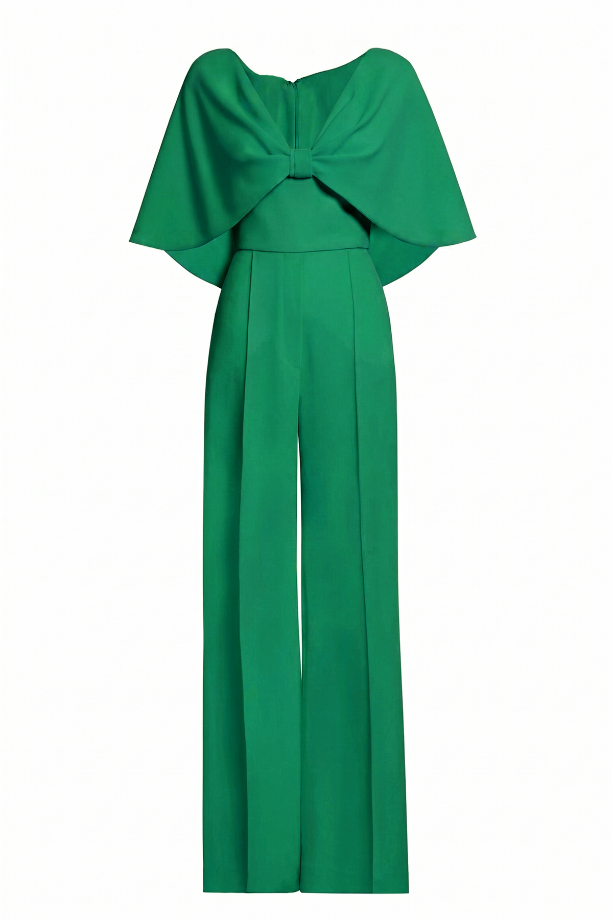 V-Neck Bow Cape Sleeve Jumpsuit