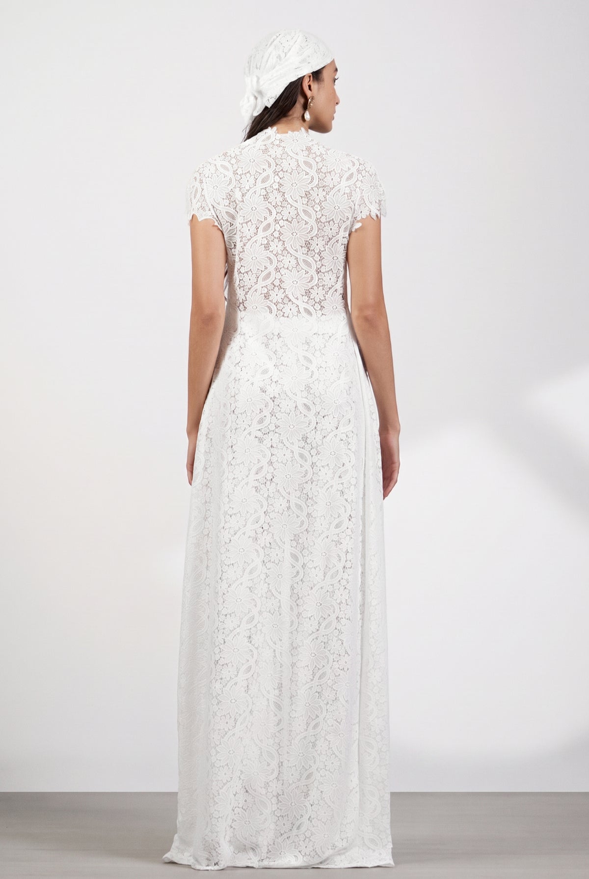 Lace Slit Top & Mid Waist Pants Set