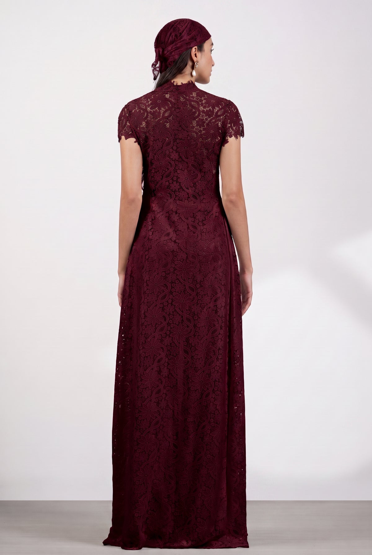 Lace Slit Top & Mid Waist Pants Set